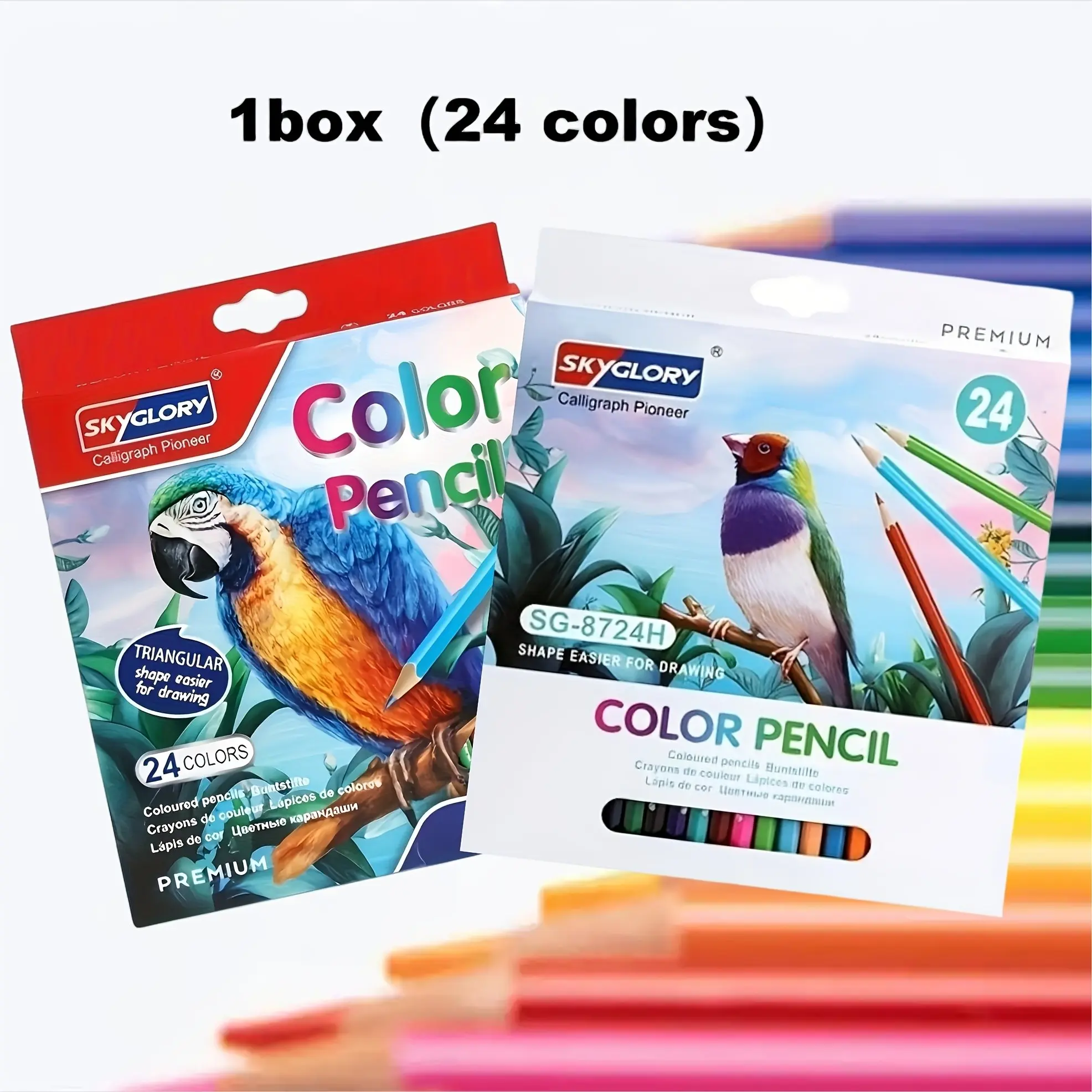 1 box(24 COLORS), Professional artist's collection of colored pencils - different styles to choose from, vibrant oil-based and water-soluble colors, suitable for painting and sketching, an extremely cost-effective gift