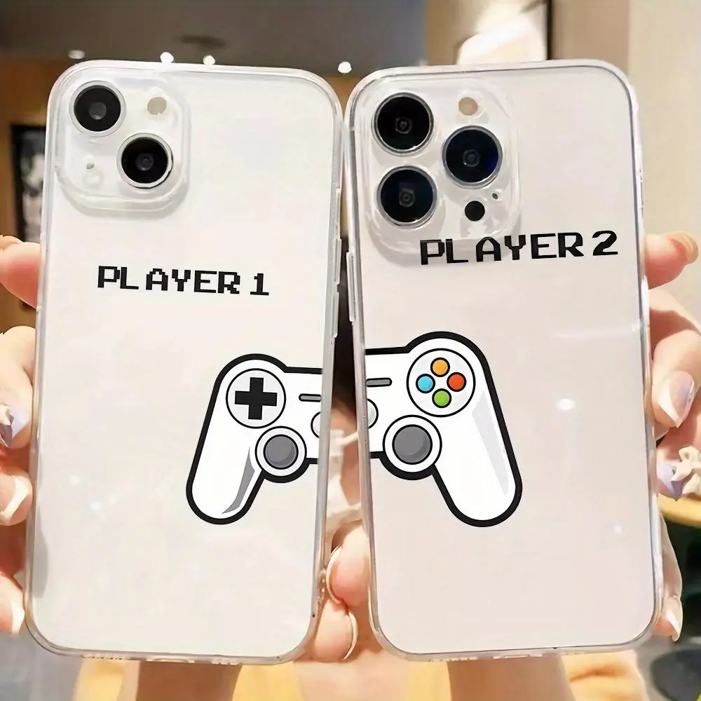 Electronic gamepad couple phone shell B23 for iPhone 16/15/14/13/12/11/Plus/Pro/Pro Max Series - Shockproof Case, Stylish Design