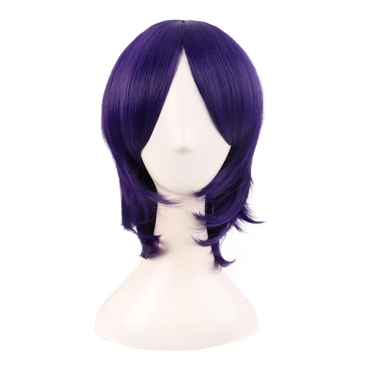 16 Inch Short Side Bangs  Layered Wig, Dark  | 40 cm Synthetic Fiber Wig
