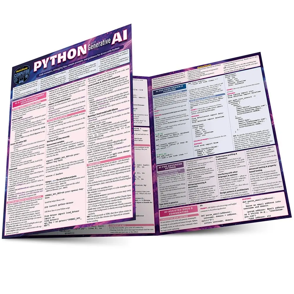 Python with Generative AI: a QuickStudy Laminated Programming Reference Guide - Paperback