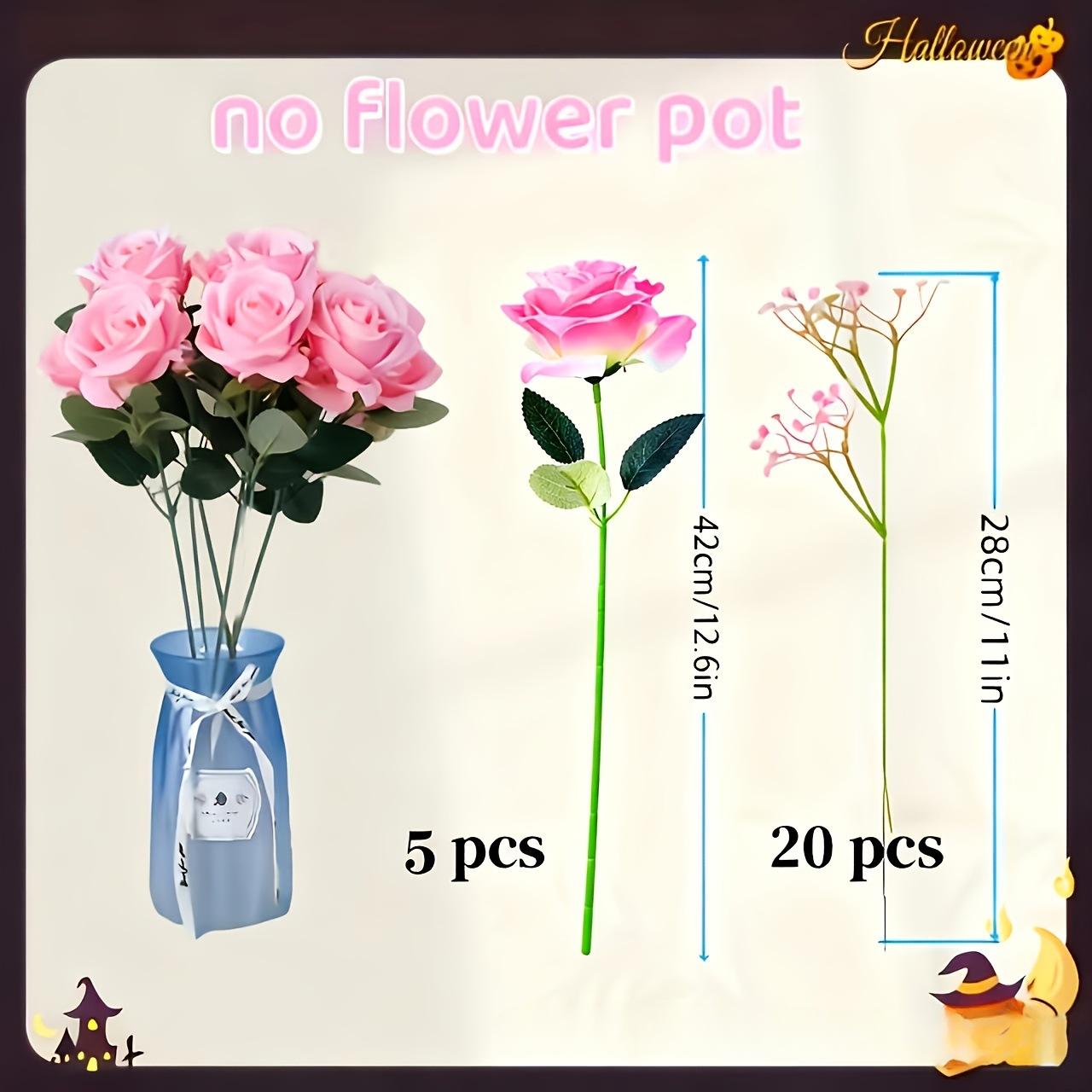 Rose, calla lily, tulip, popular artificial flowers, mixed with baby's breath, suitable for gifting