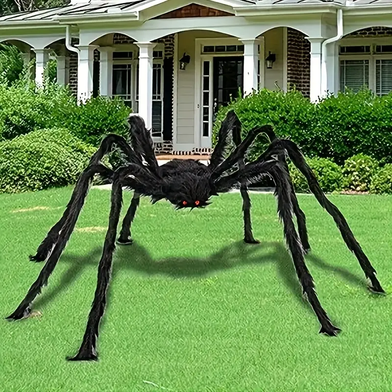 Giant Spider Decoration 155cm, Realistic Halloween Party Decor, Festive Decoration, Non-Toxic Polyester, Outdoor Indoor, Easy Installation, Durable Fabric