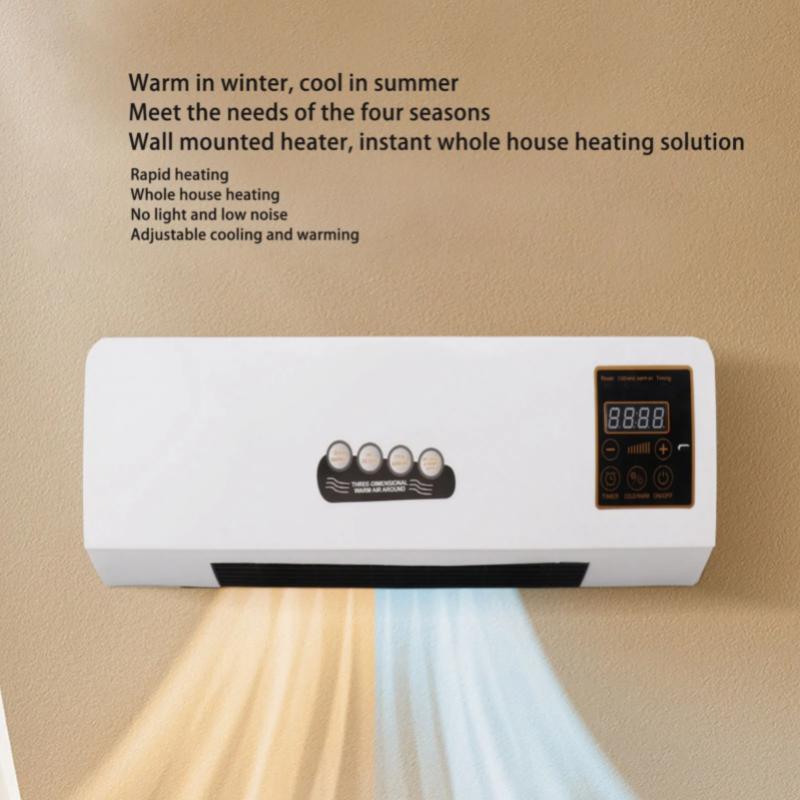 Wall Mount Heater Dual Use Highly Efficient Wide Angles Mobile Small Conditioner US Plug 110V