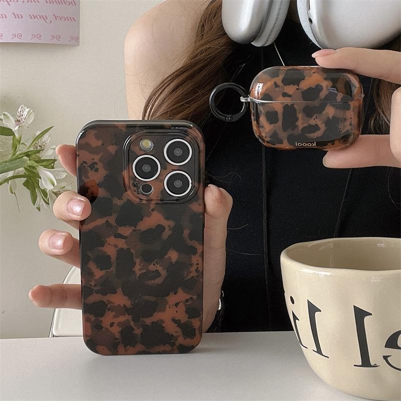 Amber Tortoiseshell Pattern Brown Protective Case For AirPods 3, Pro 2,  Wireless Earbuds 4