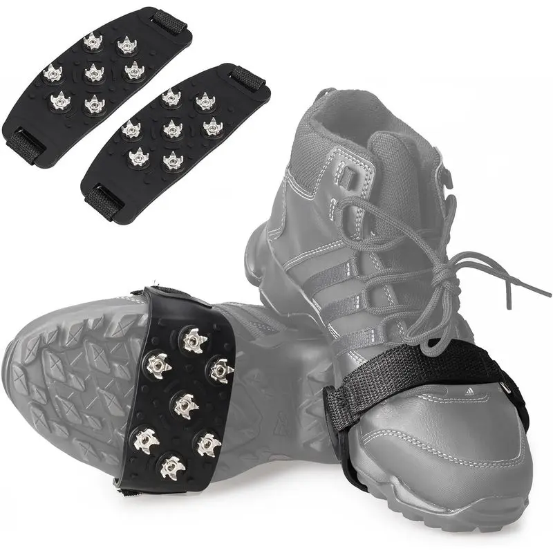 Outdoor activitiesFANBX F Crampon Traction Cleats Anti-Skid Traction Grips Crampons Spikes 7 Point Cleats for Footwear for Walking, Jogging, Hiking, Mountaineering Ice Snow Grips