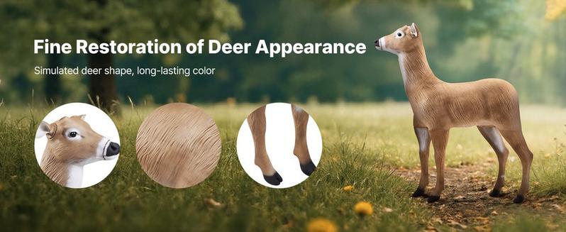 VEVOR Deer Decoy Outdoor Realistic Durable Doe Decoys for Hunting Foldable Legs 1-Pack