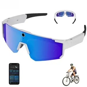 Smart Glasses Video Recording Camera, Bluetooth-compatible/wi-Fi Connection, Anti-Shake Feature, Ideal for Driving and Sports, Sunglasses