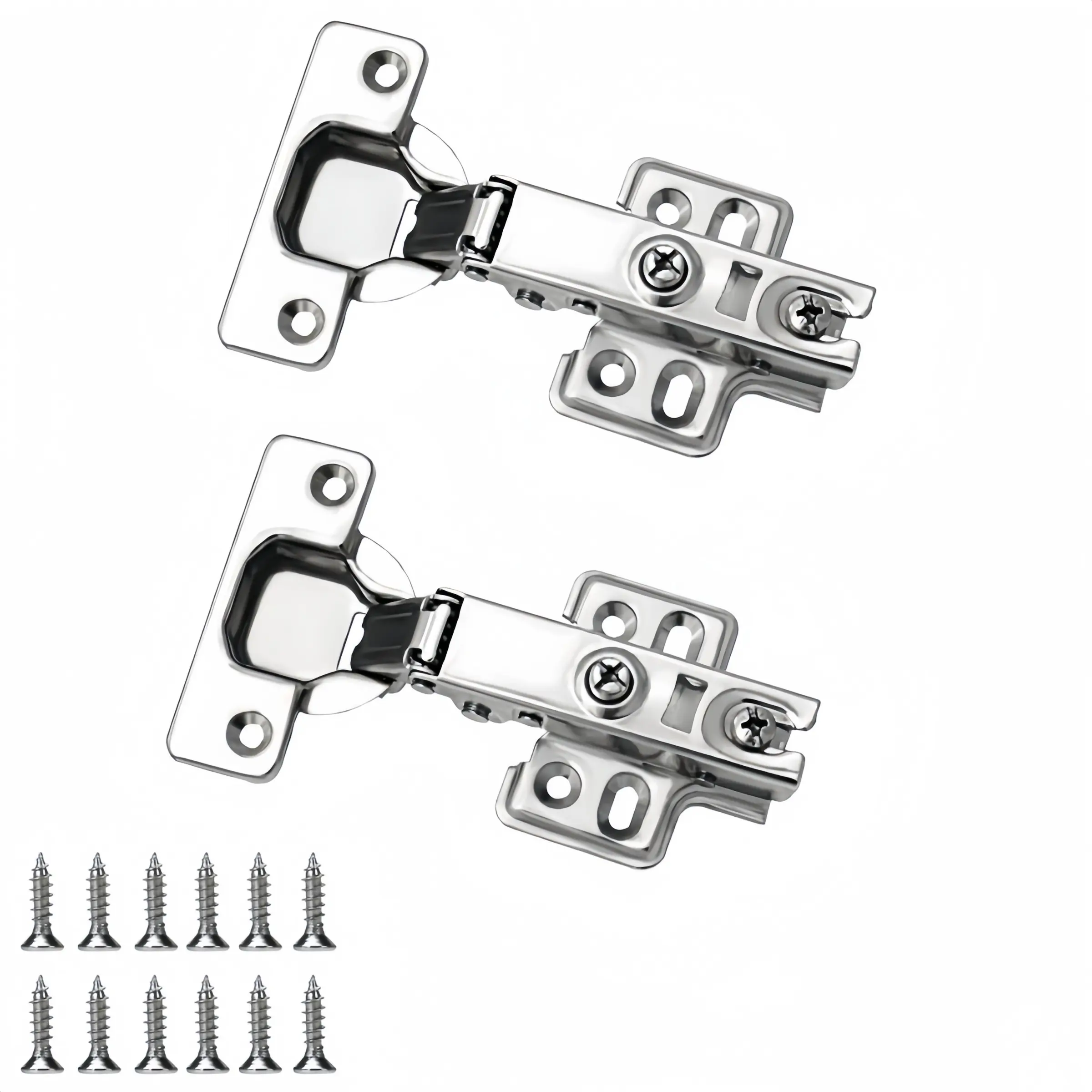 2 packs of cabinet hinges with screws -105 degree fixed silent hydraulic soft close hinges, suitable for kitchen cabinets, wardrobe doors, cabinet doors, bedroom furniture, wooden boxes