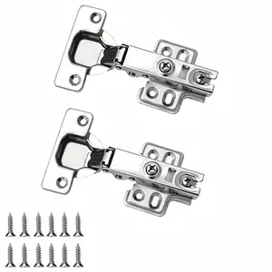 2 packs of cabinet hinges with screws -105 degree fixed silent hydraulic soft close hinges, suitable for kitchen cabinets, wardrobe doors, cabinet doors, bedroom furniture, wooden boxes