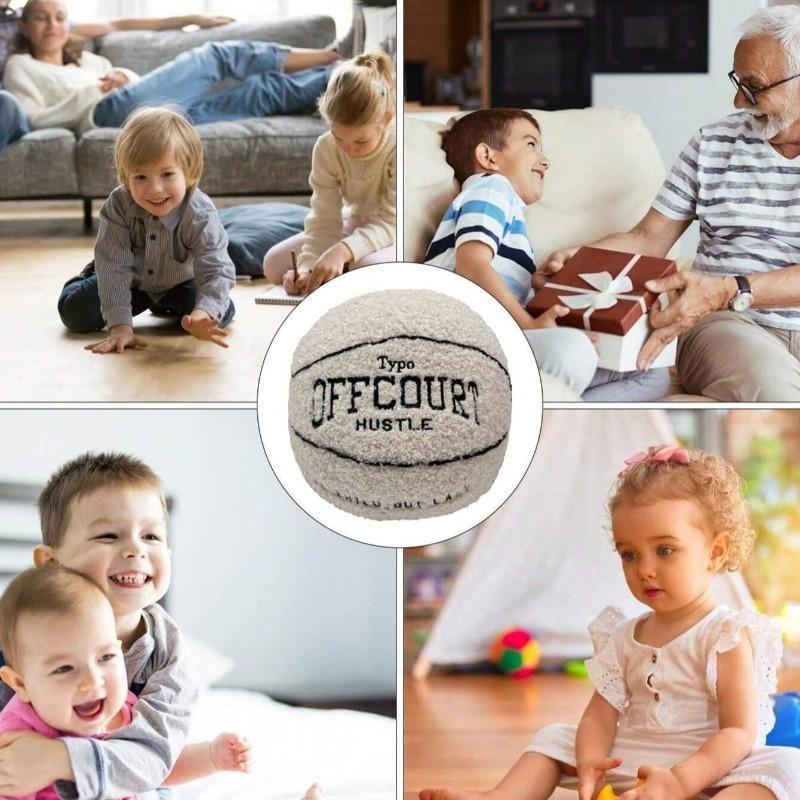 OFFCOURT Basketball Plush Pillow, 3 Colors Soft Fluffy Stuffed Ball Toy, Cute Room Decor Gift for Sports Lovers & Kids