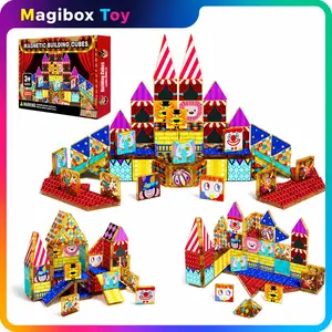 Magnetic Building Tiles Set for Kids, Circus Theme Stem Construction Toy, Creative Magnetic Blocks, Educational Toy for Children