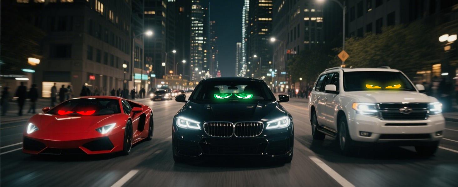 Devil Eyes Light for Windshield Programmable LED Signs with APP & Remote Control - 5V USB Digital Lighting Display, LED Eyes for Cars, SUVs & Trucks (1 Pcs)