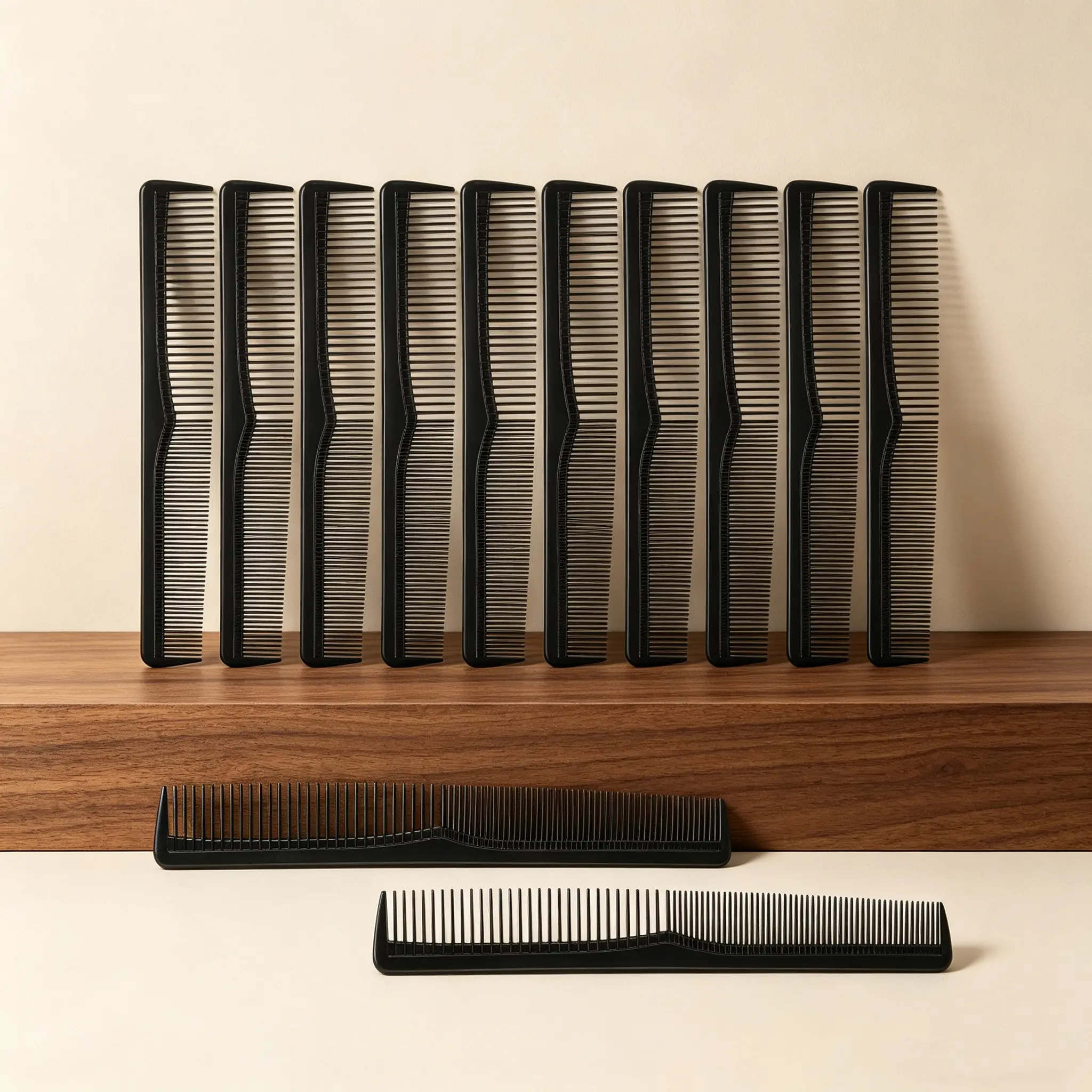 12-Piece Comb Set, Dual-Sided Comb Type Fine-Tooth Combs, Plastic Hair Styling Combs, Hair Styling Tools, Ideal for Barbershop, Professional Hair Salon Use