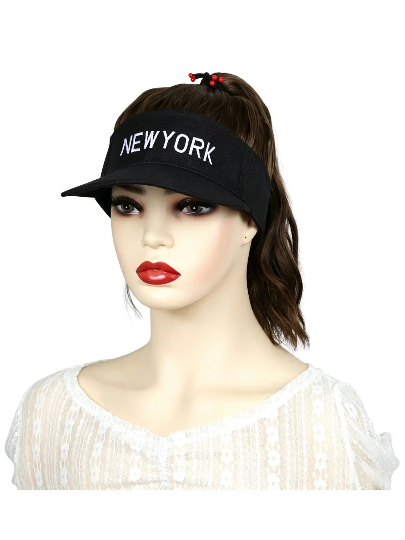 Summer Short Wavy Baseball Cap with Detachable Hairpiece, Unisex Design, Ideal for Casual Wear, Lightweight & Breathable Material