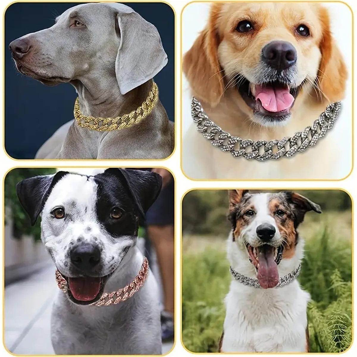 Rhinestone Decorated Dog Chain Collar, 1pc Dog Necklace, Pet Jewelry Accessories Suitable for Small, Medium, and Large Dogs and Cats
