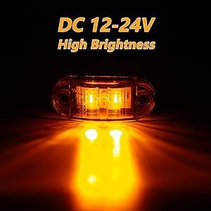 10 Pack Green DC12-24V IP68 Waterproof LED Trailer Lights Kit Front Rear LED Side Marker Clearance Indicators Light for RV Camper Truck Van Caravan Boat