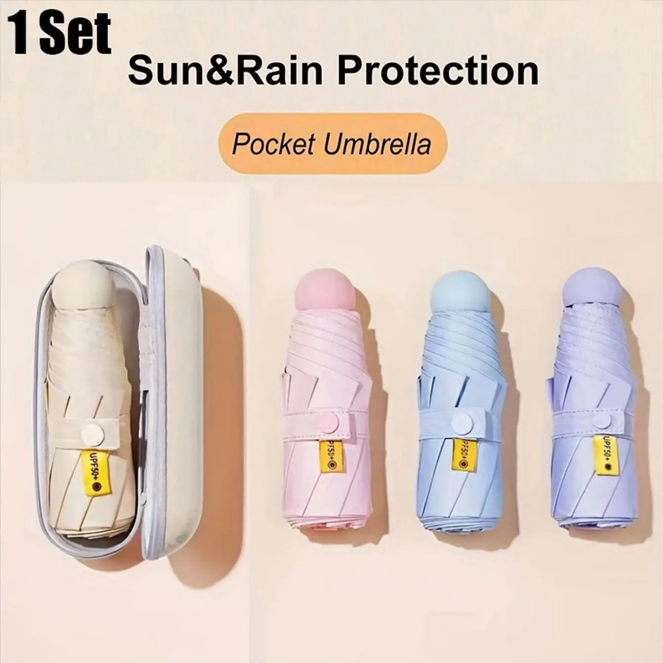 Portable Mini Manual Umbrella for Women, Compact Foldable Design, Multiple Colors Available, Ideal Sun Protection Accessory, Portable Pocket Umbrella
