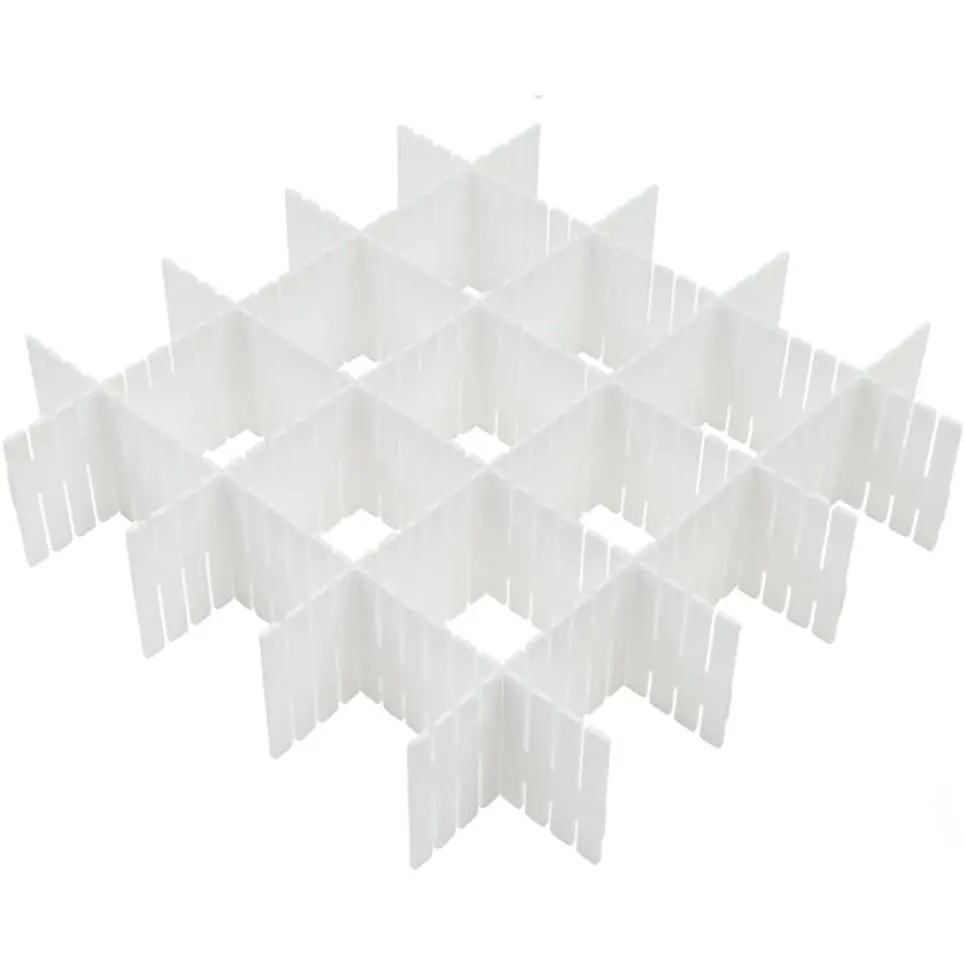 8 count Drawer Dividers, Adjustable Drawer Organizer for Socks, Underwear, Makeup, Can Help Tidy Kitchen, Bedroom, Dresser White