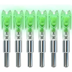 6PCS X Crossbow Bolts Lighted Nocks with .285", .297", .300", .305" Inside Bushings,High Visibility for LED Hunting Night Nock