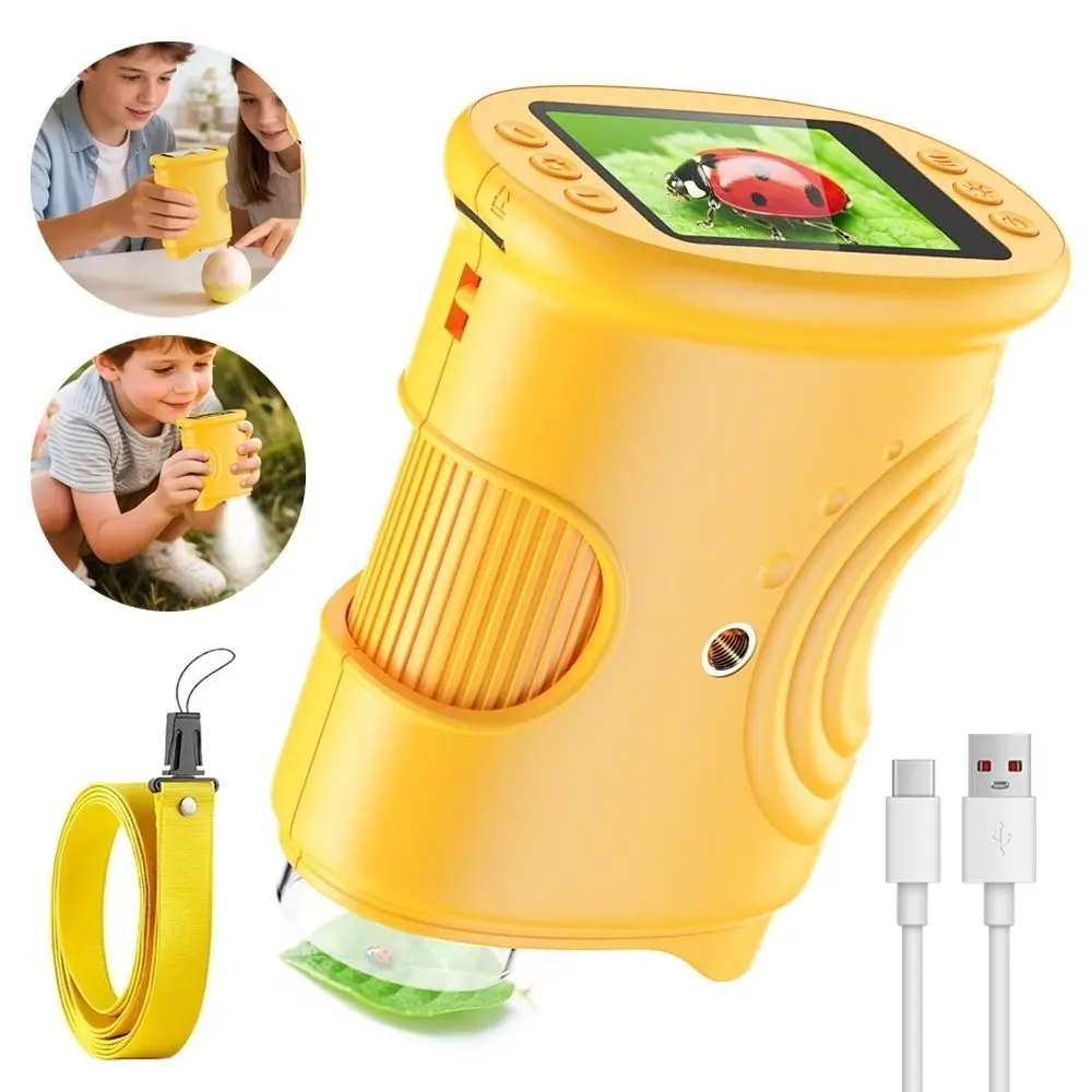 1000x Handheld Digital Microscope for Kids, 2.0 Inch IPS Screen, Rechargeable Pocket Microscope, Lightweight & Portable, Educational Gift for Boys & Girls