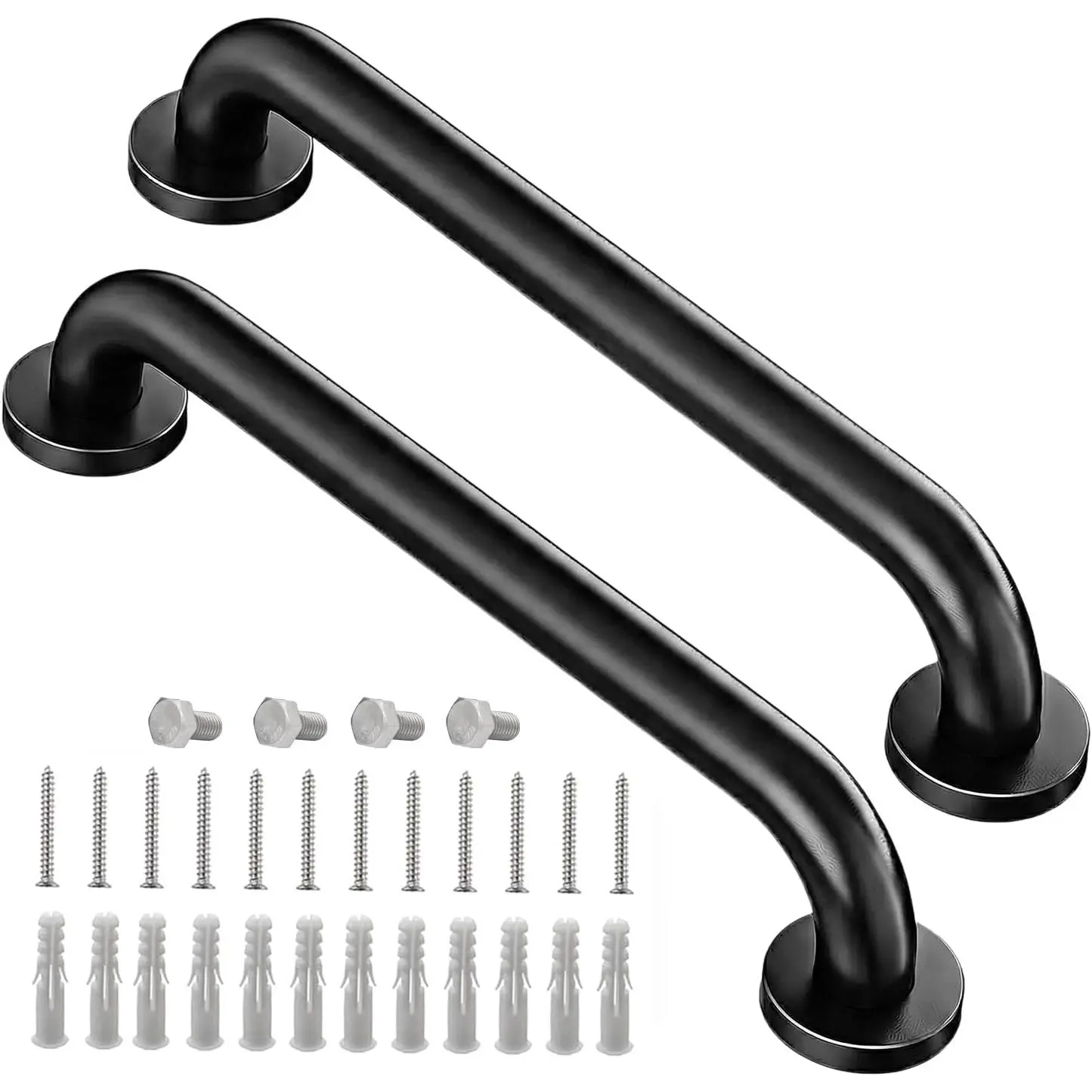 Handle Bar Iron Outdoor Deck Rail Banister Bath Shower Grab Indoor & Outdoor Deck Hand Rail 500LBS Load Capacity Wall Mount Stainless Steel 2 Pack