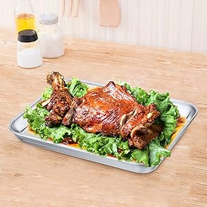 10.4inch Baking tray with rack, stainless steel cookie tray, with cooling rack, suitable for oven use, for cooking and baking, non-toxic and dishwasher safe, sturdy and durable 10.4inch Baking tray with rack, stainless steel cookie tray, with cooling rack, suitable for oven use, for cooking and baking, non-toxic and dishwasher safe, sturdy and durable