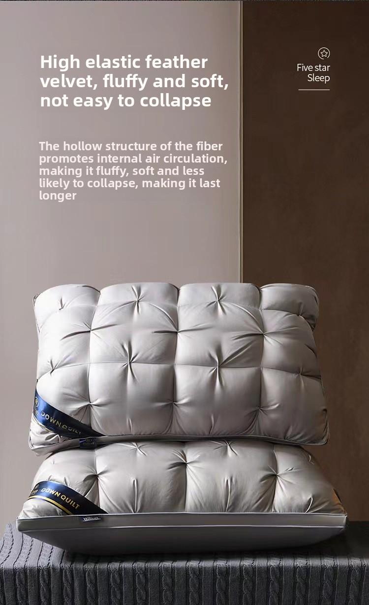 Solid Color Button Pillow Core Single Neck Support Sleep Aid Hotel Home Use