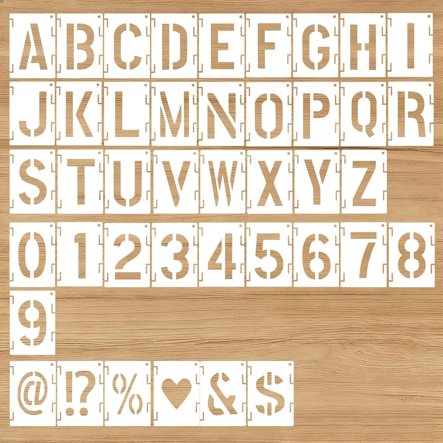 42 count 2 in Letter Stencils for Painting, Interlocking Alphabet Kit | flexible,  , prevents sliding, easy to clean, for DIY crafts,  decor, store signage, wall art