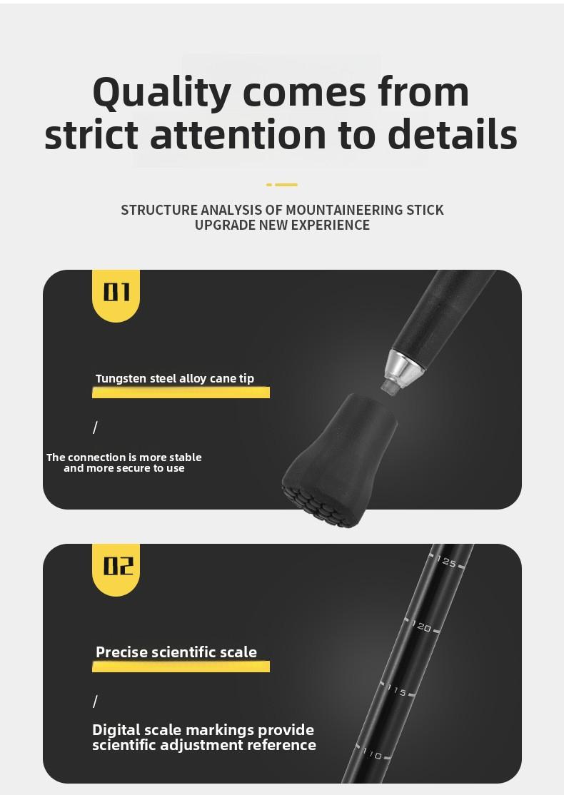 Abuda Outdoor Hiking Poles, Ultra-Light External Lock, 7075 Material, Trekking Poles, Walking Sticks, Walking Poles