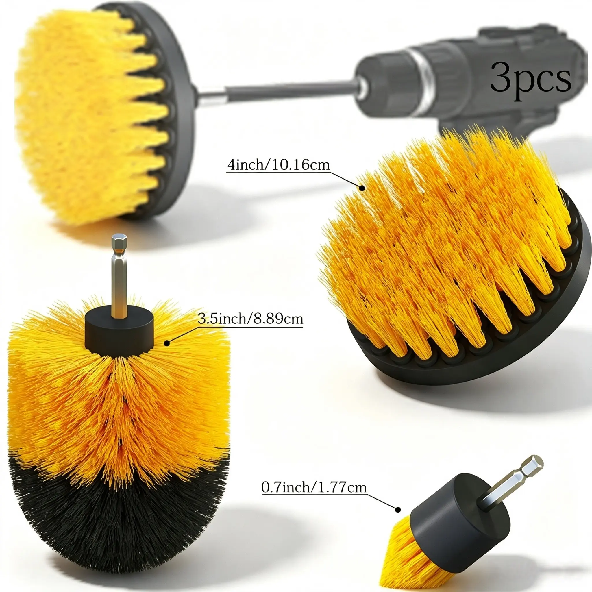 3/6/8 Piece Drill Brush Cleaning Tool Kit, Multi-Functional Home Cleaning Set, Various Colors, Bathroom, Kitchen, Car Cleaning