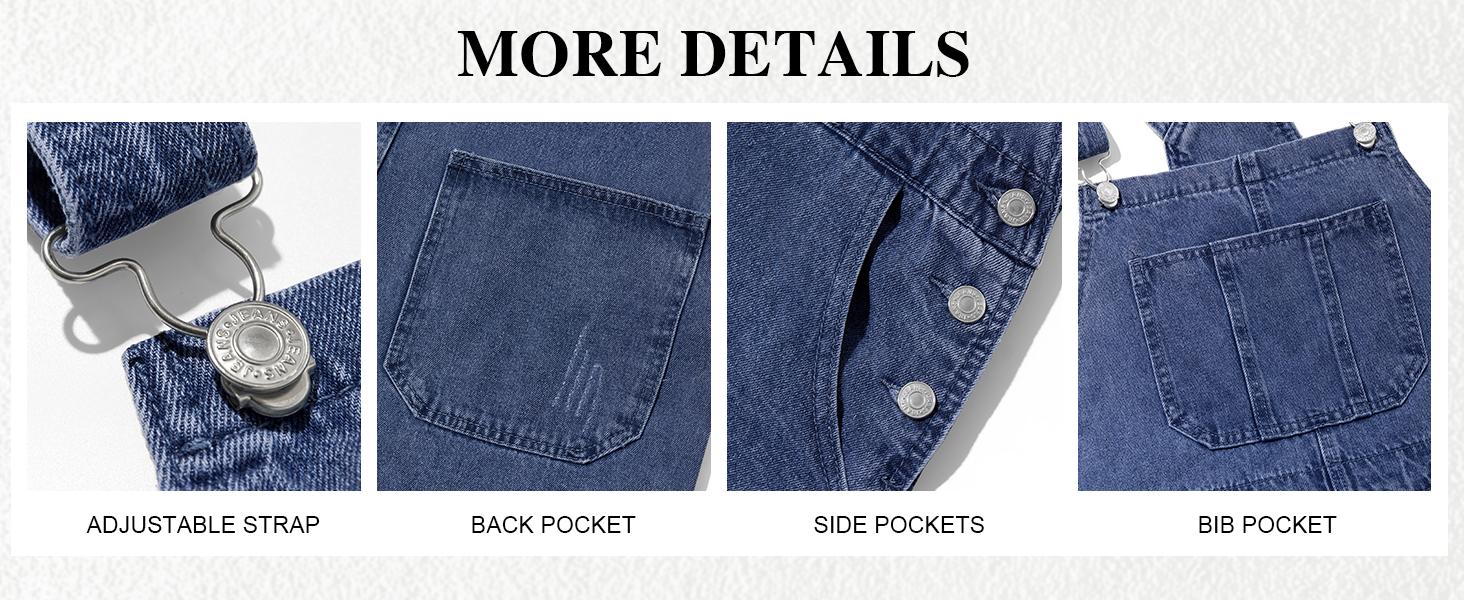 PASLTER Men's Denim Bib Overall Ripped Distressed Jean Casual Fashion Workwear Adjustable Strap Hip Hop Jumpsuit