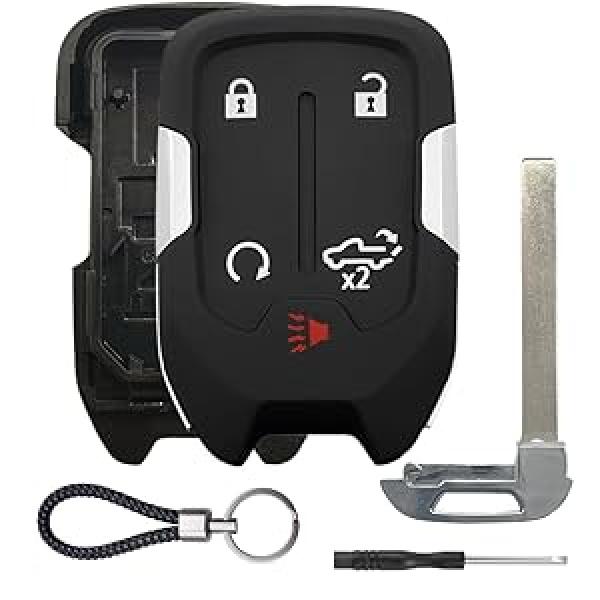 BASIC SUPPLY Key Fob Shell Case Replacement Fits for Chevy Silverado 2022 2021 2020 2019 and GMC Sierra 1500 2500HD 3500HD 5 Button Keyless Entry Remote Control Smart Car Key Fob Cover BASIC SUPPLY Key Fob Shell Case Replacement Fits for Chevy Silverado 2022 2021 2020 2019 and GMC Sierra 1500 2500HD 3500HD 5 Button Keyless Entry Remote Control Smart Car Key Fob Cover