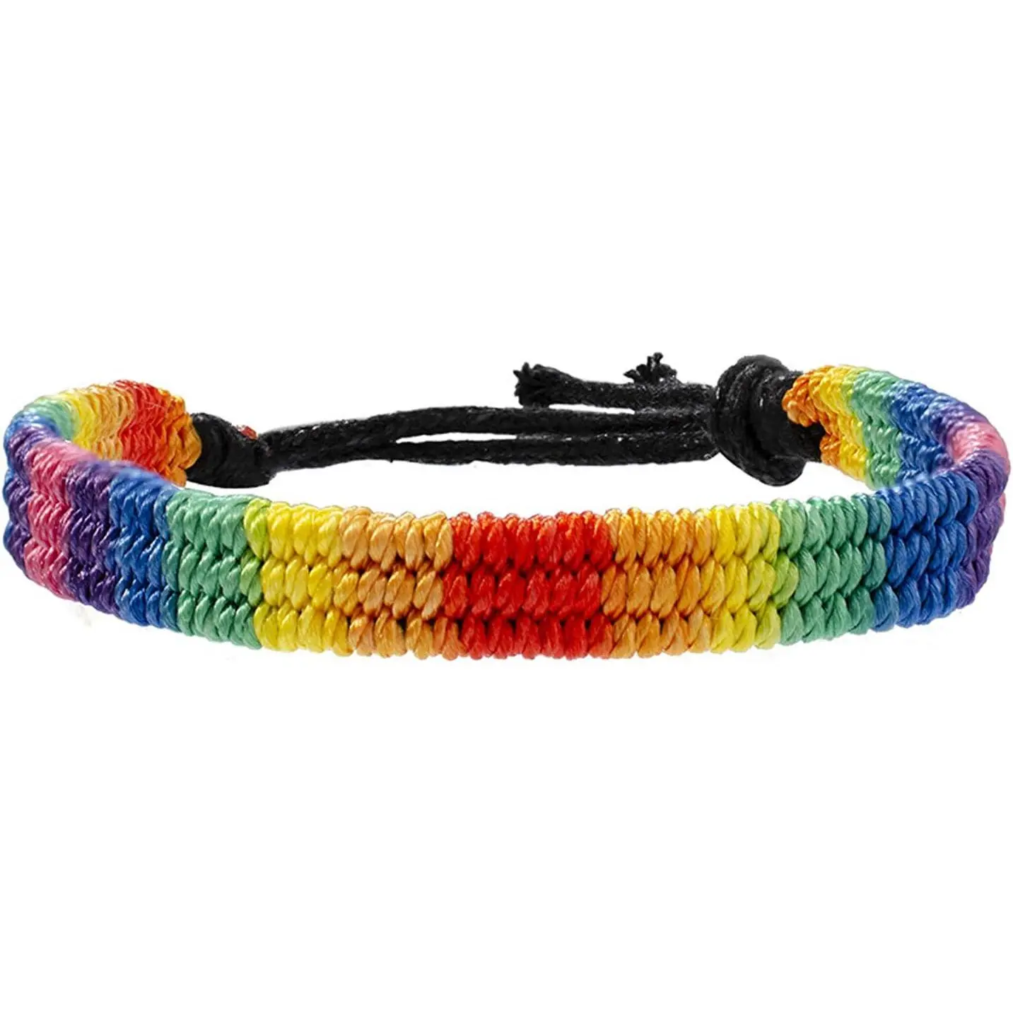 Rainbow LGBT Pride Bracelet  Braided Friendship String Bracelet for Gay & Lesbian LGBTQ Wristband Adjustable Size