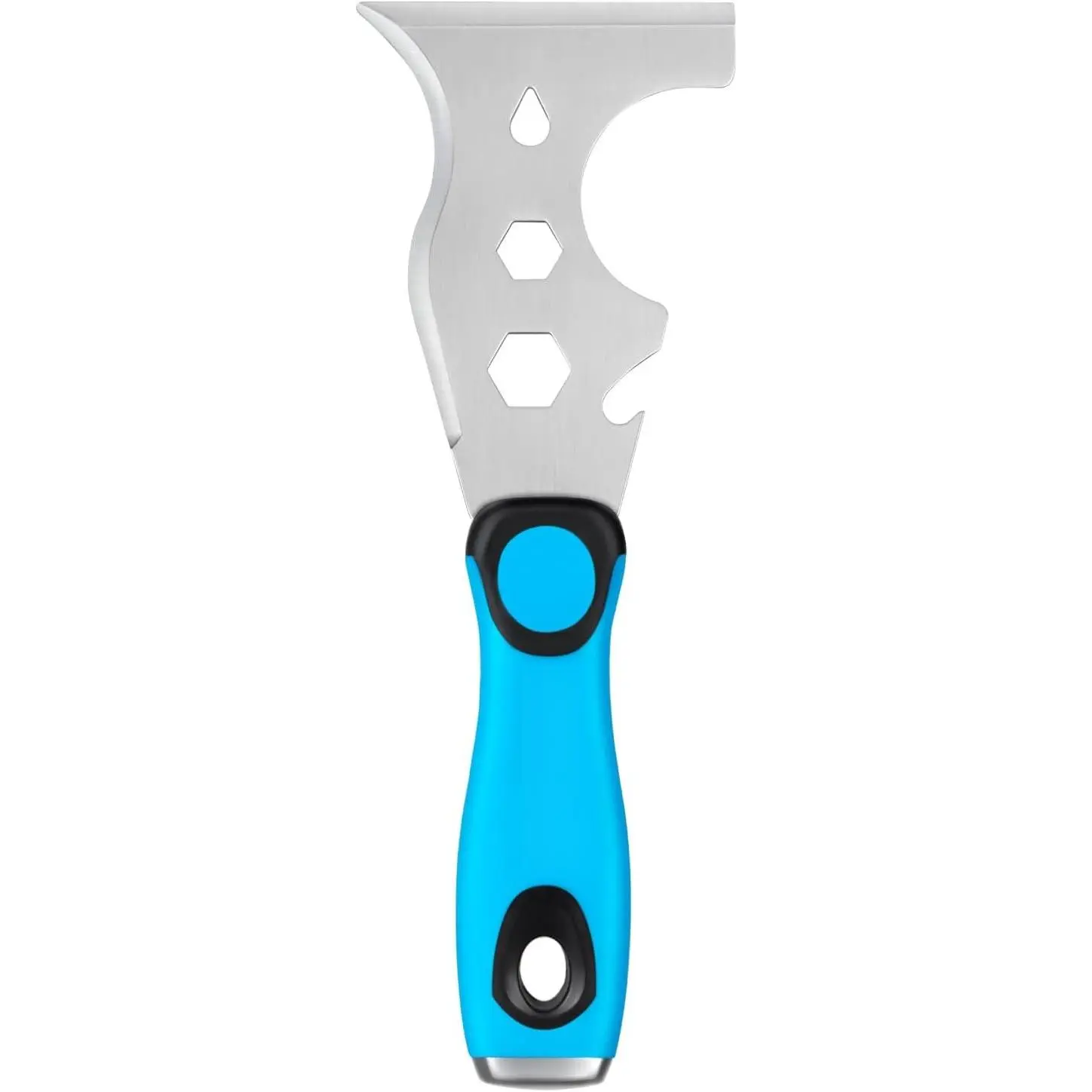 13-In-1 Painter’s Tool, 3" Stainless Steel Putty  Scraper | Metal Hammer End,Multi-Use Drywall  Stripper Tool for Scraping  & Caulk