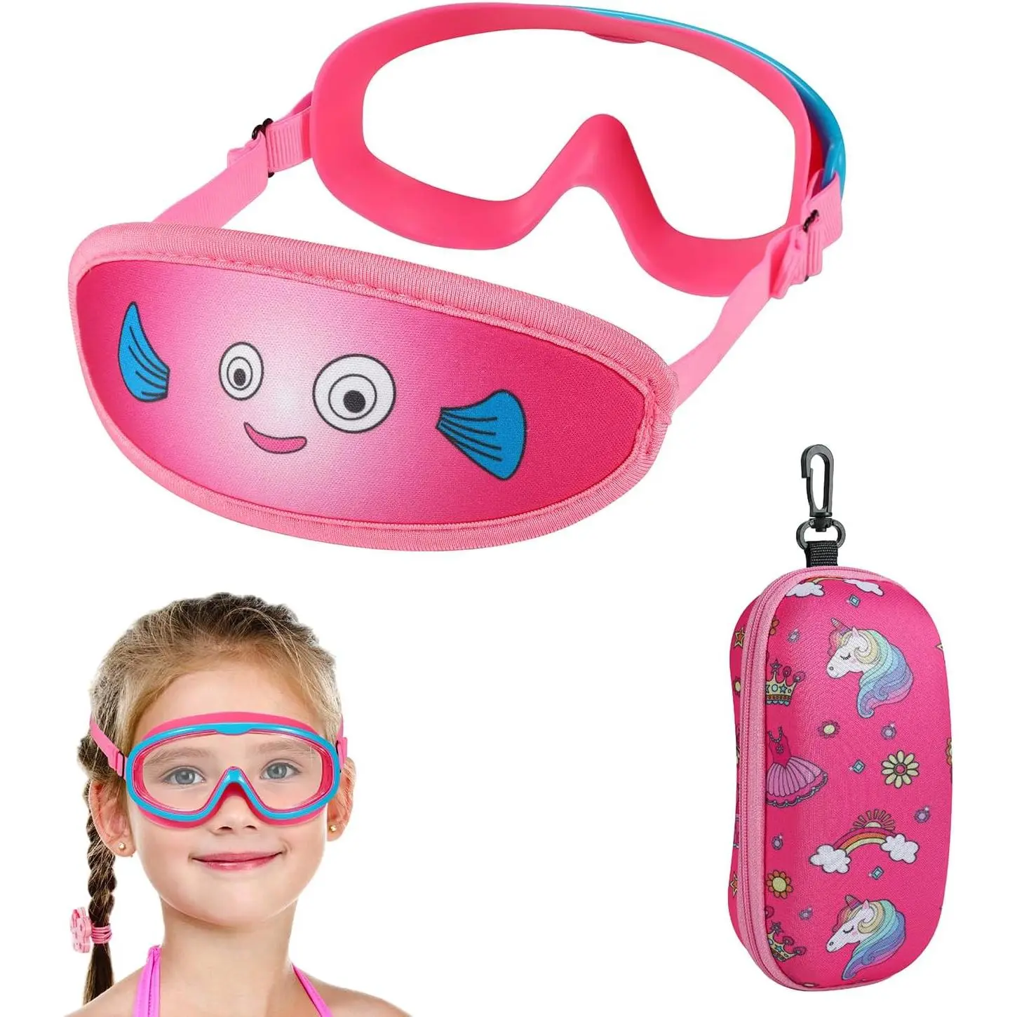 Swim Goggles Nose Cover, Goggles No Hair Pull,Anti Fog  Swimming Mask