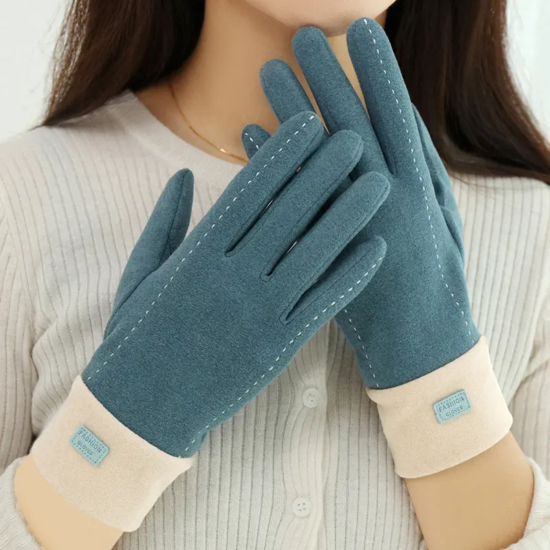 Women Fleece Winter Gloves Touch Screen Windproof Thermal Riding Mittens Polar Fleece Heavy Duty Non-Slip Grip Warm Gloves for Motorcycle Daily Use Commuting Work