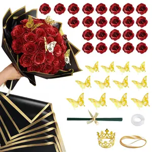 New 24pcs Sparkling Roses, Eternal Love Sparkling Sparkling Rose Bundle, DIY Artificial Red/Blue Roses, Suitable for anniversaries, marriage proposals, weddings, Eternal Sparkling Flowers, Slight Powder Loss is a Normal Phenomenon