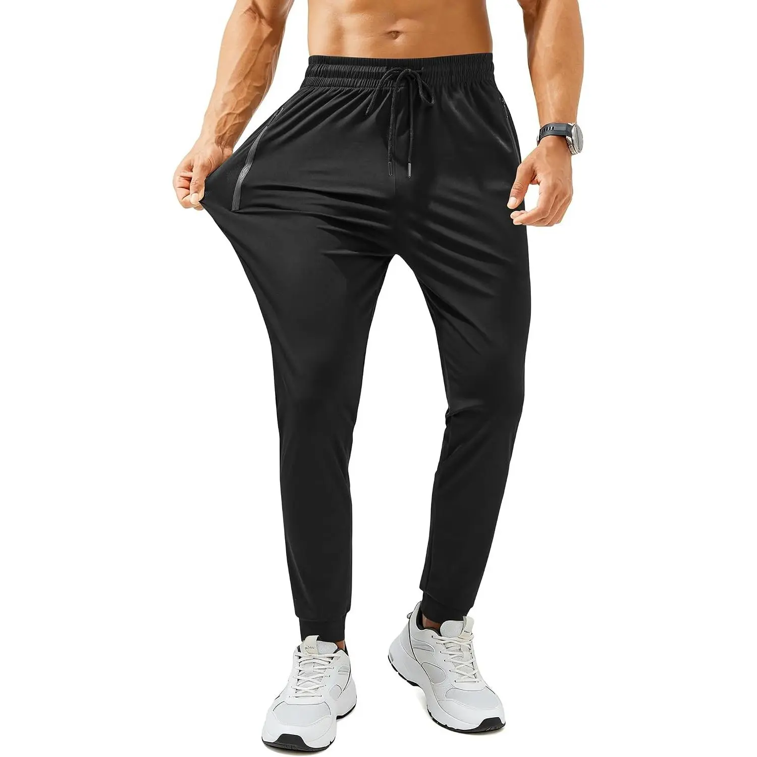 Mens Sweatpants with Zipper Pockets Lightweight Athletic Joggers for Workout Running Gym Track Casual WearGift