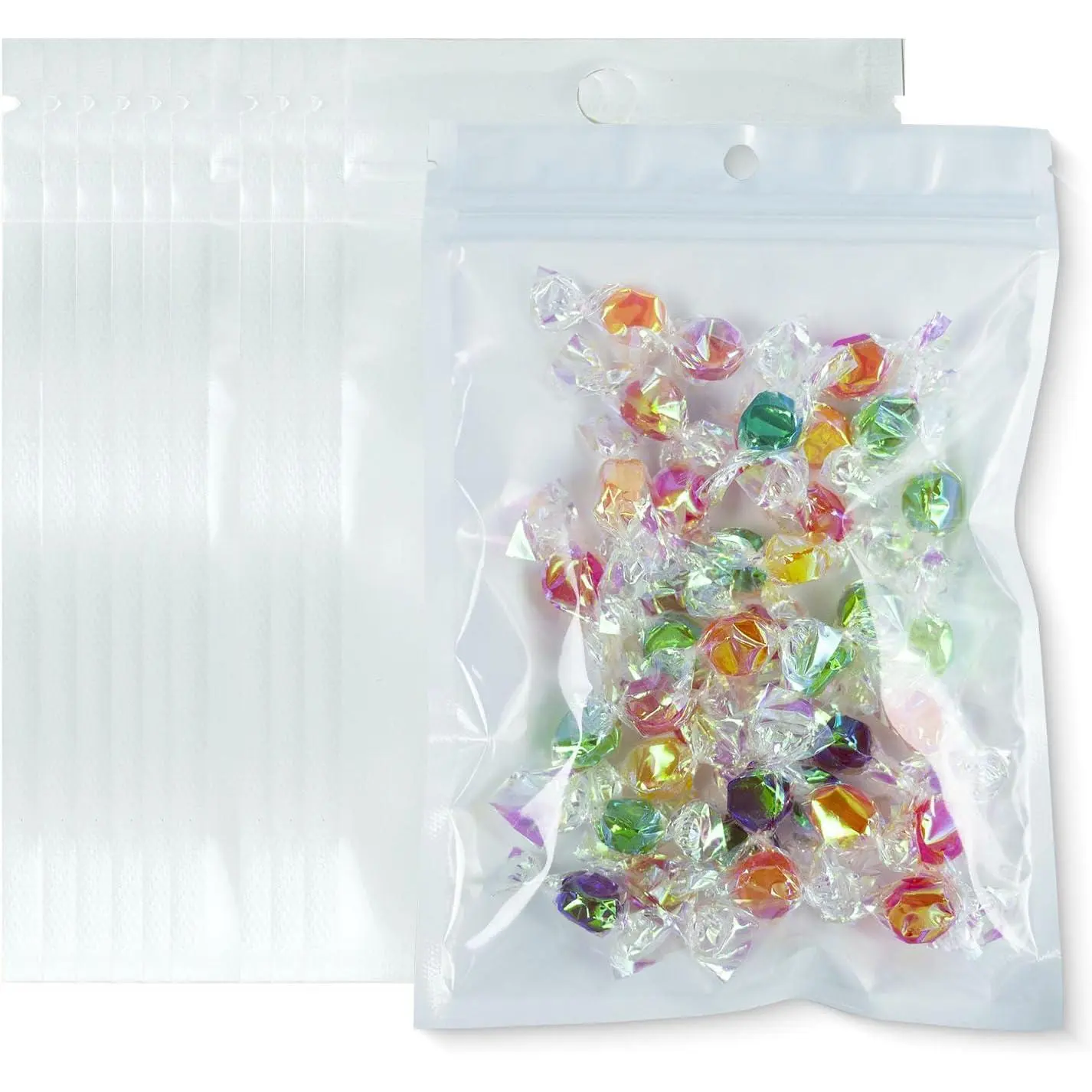 50 count Self sealing Bags  Clear Resealable Pouch Ziplock Packaging Small Business Supplies, for Party Favor, Candy,,Cookie Storage(5.5x7.5 inches)