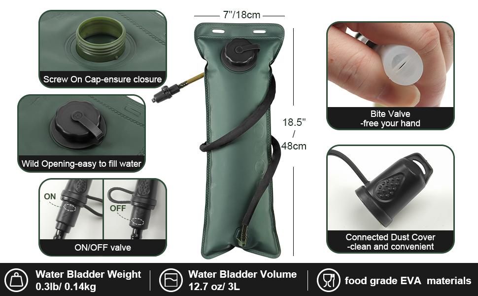 Unisex Outdoor Tactical Hydration Backpack, 101.44 oz [3L] Water Bag, Lightweight, Practical, Water Storage Duffel Bag - Suitable for Hiking, Running, Cycling, Rock Climbing, Camping, Holiday Gift
