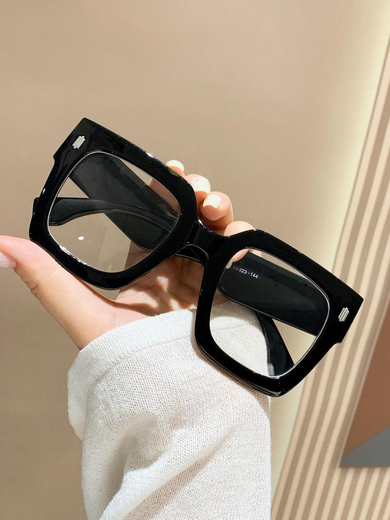Simple Anti-blue Light Eyeglasses for Everyday Use, All Seasons Square Frame Fashion Eyeglasses, Casual Matching Travel Accessories, Stylish Square Frames, Leopard Pattern Eyeglasses