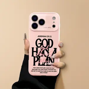 Inspirational Christian Bible Verse Smartphone Case - God Has a Plan Faith Cover, Shockproof Durable Protective Shell, Stylish Religious Accessory for iPhone 12-17 Pro Max/Plus Cellphone Devices, LUMN Studio Handheld Accessory