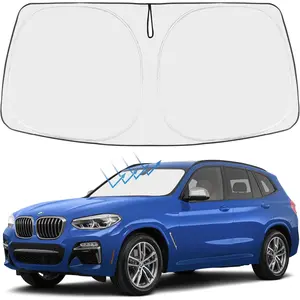 Proadsy 2026 Upgrade Front Windshield Sun Shade Foldable Sunshade Protector Custom Fit 2018-2025 BMW X3 Accessories