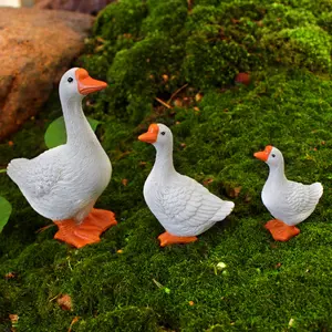 3pcs Realistic Duck Family Resin Statue, Decorative Detailed Craftsmanship, Garden Decor, Landscape, Bonsai Scene, Home Desktop, Collectible Figurine, Statue Figurines, Ornaments, Garden Accessories, Resin Animal Sculptures