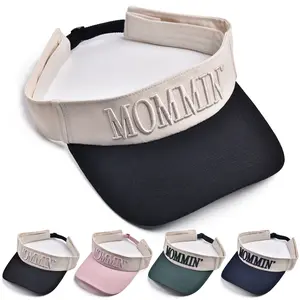 Unisex MOMMIN Letter Embroidered Color Block Empty Top Baseball Cap Spring Summer Breathable UV Protection Sun Visor Hat for Travel Shopping Beach Hiking Outdoor Casual Daily Wear