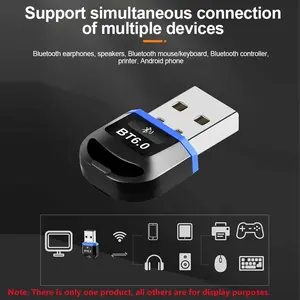 USB Bluetooth 6.0 Adapter Bluetooth5.4 Transmitter Receiver for Wireless Keyboard Mouse Audio Wireless USB Adapter for PC Laptop
