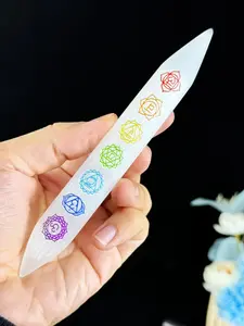 1pc Two Pointed Ends Selenite Crystal Wand, Hand Crafted Selenite Crystal Lamp, Unique Tower Stick Design, Perfect for Decor & Energy Healing