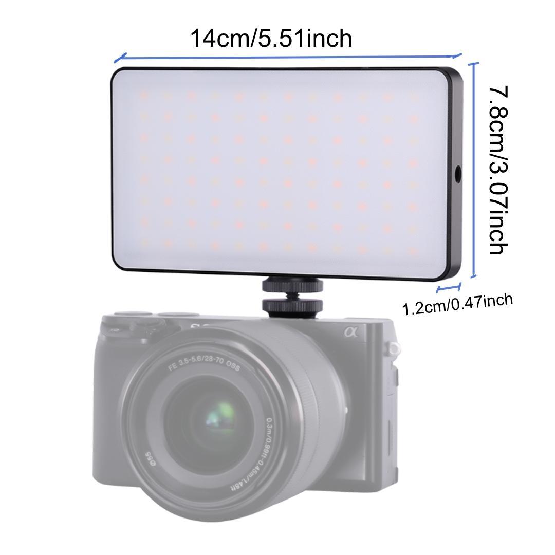 LED Panel Light, Bi-color Photo Light with 4000mAh Battery Rechargeable, 3200-6500k Bi-color Dimmable Camera Light, Photographic Fill Light with Color Filters for Dslr Camera, Stocking Fillers Gift