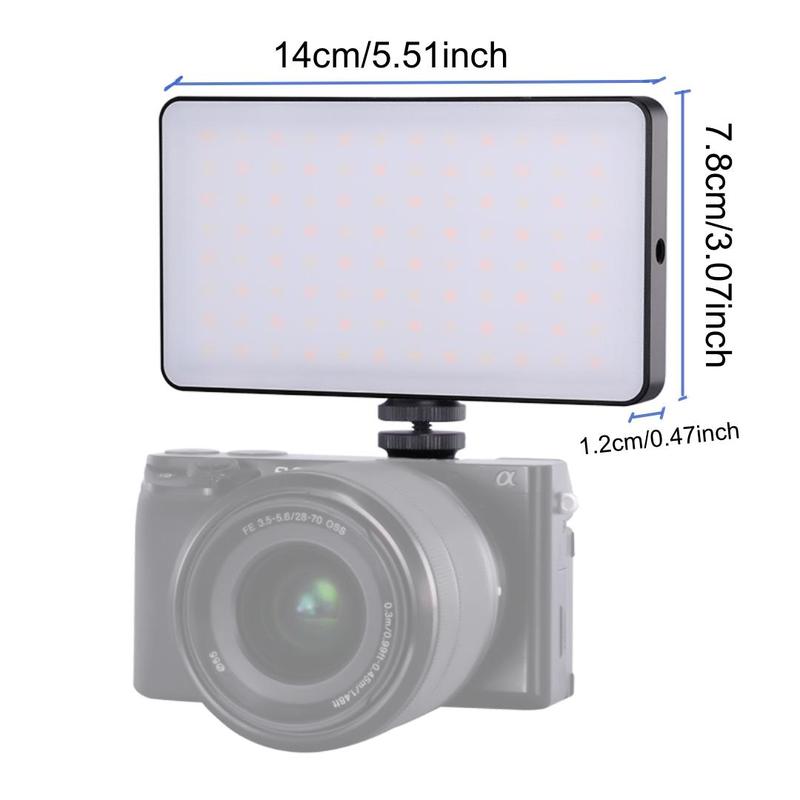 LED Panel Light, Bi-color Photo Light with 4000mAh Battery Rechargeable, 3200-6500k Bi-color Dimmable Camera Light, Photographic Fill Light with Color Filters for Dslr Camera, Stocking Fillers Gift
