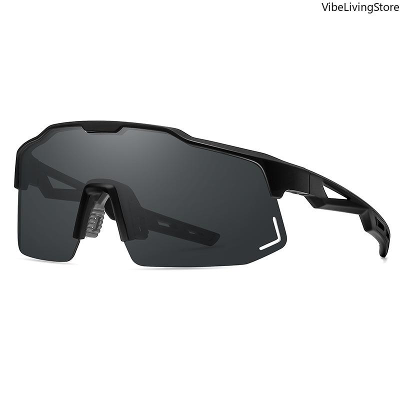 Unisex Polarized Sports Sunglasses, UV400 Protection Windproof Wrap Around One-Piece Cycling Shades for Men Women, Outdoor Riding Running Fishing Sunglasses